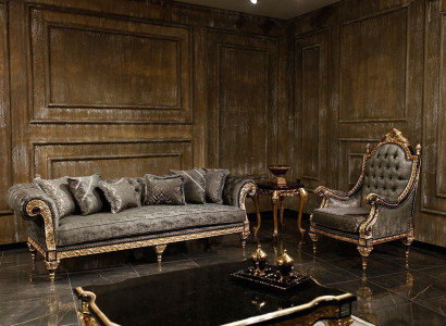 Classic Gray Sofa set 3+1 Seater Luxurious Designer Coffee table